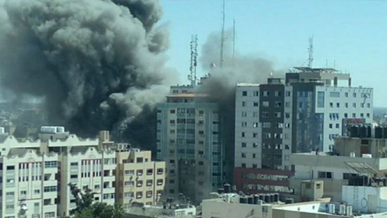 تنديد واسع بتدمير برج الجلاء في مدينة غزّة