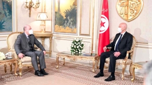   رئيس الجمهورية التونسية قيس سعيد- الوزير الأول وزير المالية أيمن بن عبد الرحمان