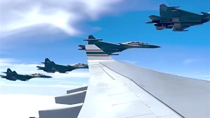 مقاتلات الجيش ترافق طائرة رئيس الجمهورية